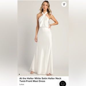 Lulus satin halter neck maxi dress